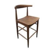 Cow Horn Wooden Bar Stool