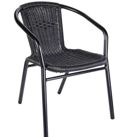 black wicker arm chair